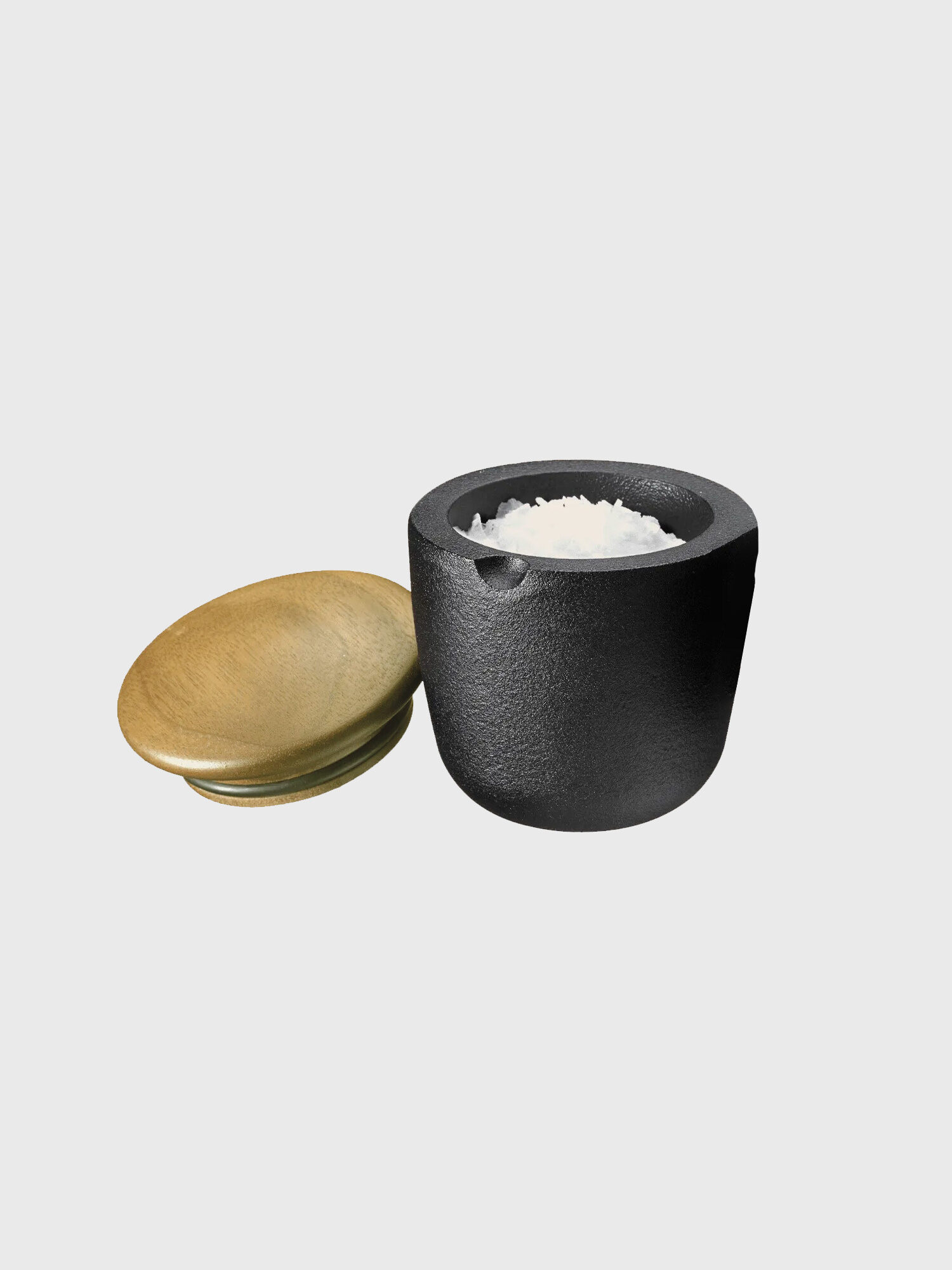 Skeppshult Cast Iron Swing Salt Spicebowl with Swedish Beech Wood Lid
