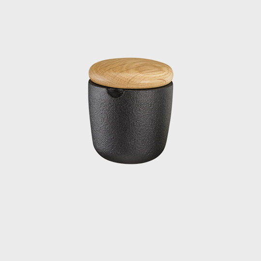 Skeppshult 22 Swing22 Salt Spicebowl Cast iron with Swedish beech wood lid 0072