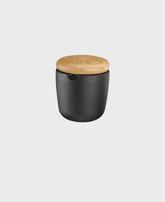 Skeppshult 22 Swing22 Salt Spicebowl Cast iron with Swedish beech wood lid 0072